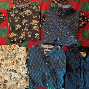 English Laundry Blue and Cream Patterned Shirt